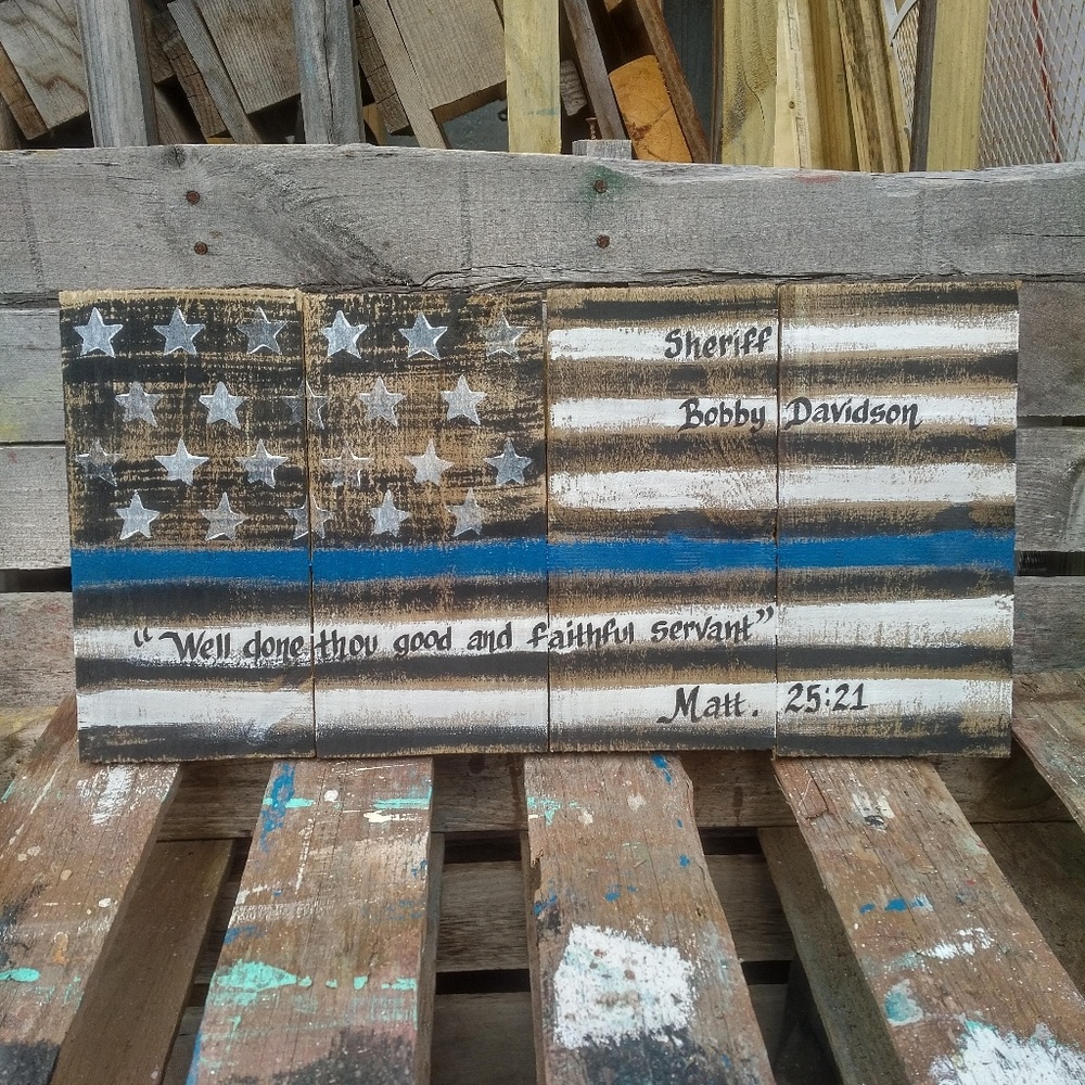 Custom blue line sign,çreativity is free